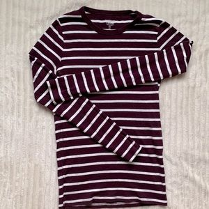 Gap Small maroon striped long sleeved  favorite T shirt
